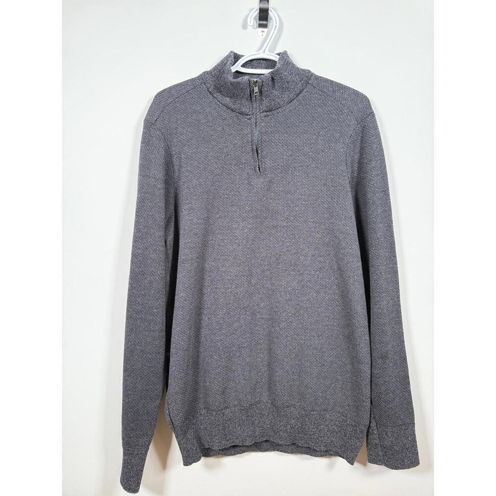 Robert Graham Men's Quarter-Zip Sweater Gray — Size L